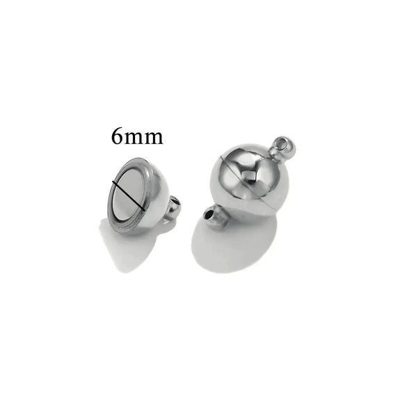 Stainless Steel Polished Magnetic Buckle Round Love Shape Magnet Tail Buckle Connector Electroplated Leather Bracelet Making Jewelry Accessories