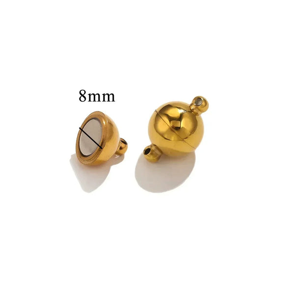 Stainless Steel Polished Magnetic Buckle Round Love Shape Magnet Tail Buckle Connector Electroplated Leather Bracelet Making Jewelry Accessories