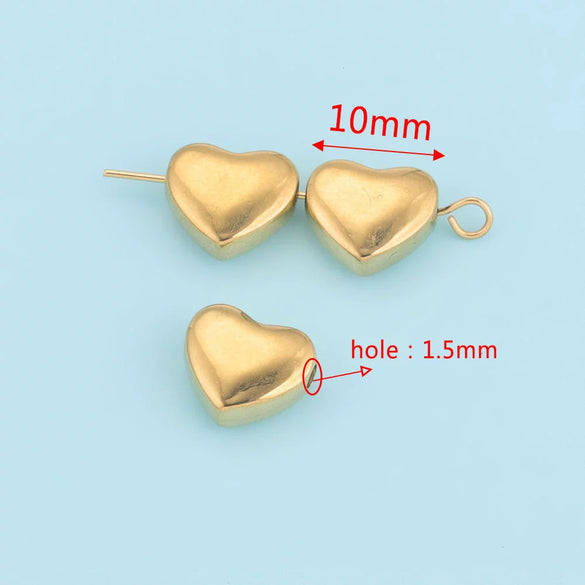 Stainless Steel Polished Round Drilled Bead Jewelry Accessories With Electroplating