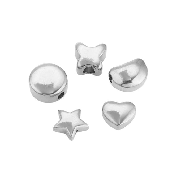 Stainless Steel Polished Round Drilled Bead Jewelry Accessories With Electroplating
