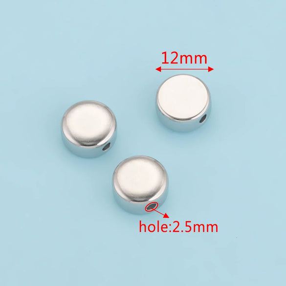Stainless Steel Polished Round Drilled Bead Jewelry Accessories With Electroplating