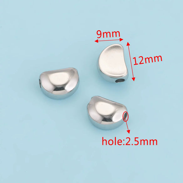 Stainless Steel Polished Round Drilled Bead Jewelry Accessories With Electroplating