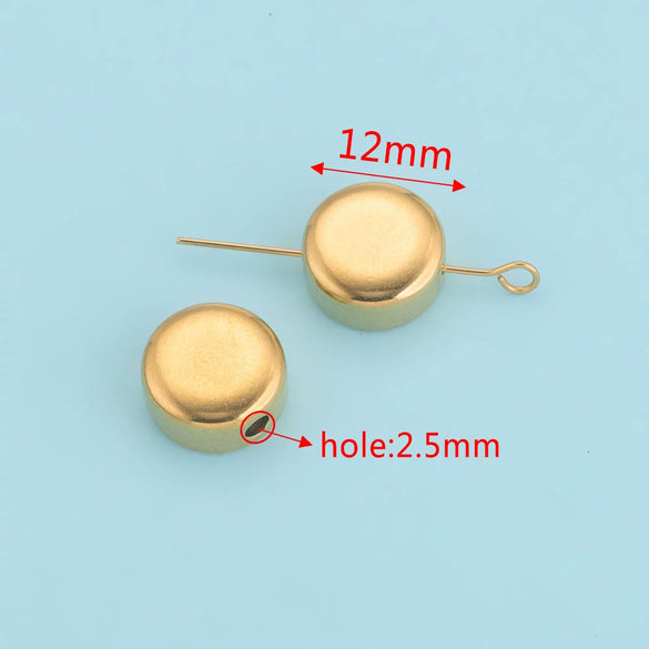 Stainless Steel Polished Round Drilled Bead Jewelry Accessories With Electroplating