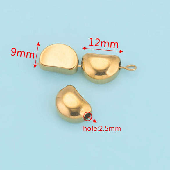 Stainless Steel Polished Round Drilled Bead Jewelry Accessories With Electroplating