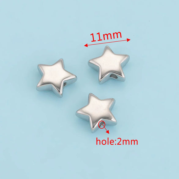 Stainless Steel Polished Round Drilled Bead Jewelry Accessories With Electroplating