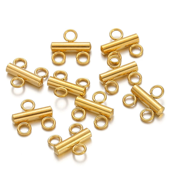 Stainless Steel Porous Ot Button Pendant Jewelry Accessories Connector Necklace