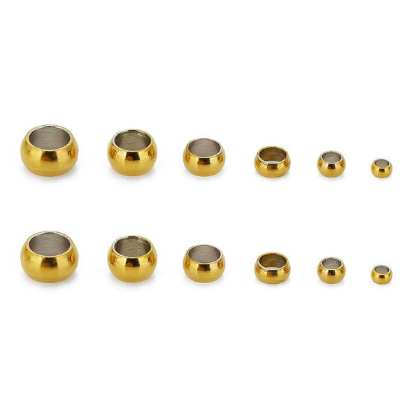 Stainless Steel Positioning Beads For Diy Pearl Necklace And Bracelet Accessories Simple Style With Smooth Pattern And Vacuum Plating