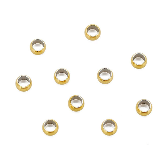Stainless Steel Positioning Beads For Diy Pearl Necklace And Bracelet Accessories Simple Style With Smooth Pattern And Vacuum Plating