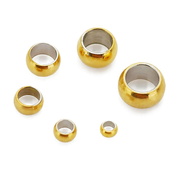 Stainless Steel Positioning Beads For Diy Pearl Necklace And Bracelet Accessories Simple Style With Smooth Pattern And Vacuum Plating