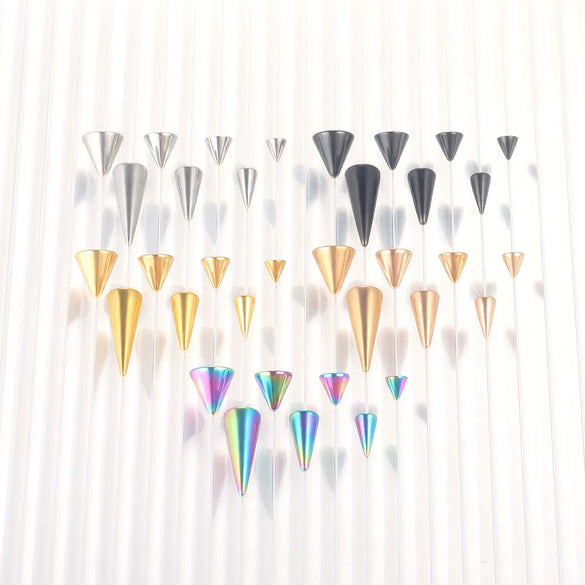 Stainless Steel Punk Accessories Electroplating Geometric Earrings Lip Nail Eyebrow Nail Umbilical Nail Replacement Ball Pointed