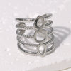 Stainless Steel Punk Geometric Open Ring Electroplated