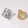 Stainless Steel Punk Geometric Open Ring Electroplated