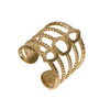 Stainless Steel Punk Geometric Open Ring Electroplated
