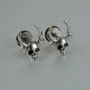 Stainless Steel Punk Skull Dripping Oil Earrings