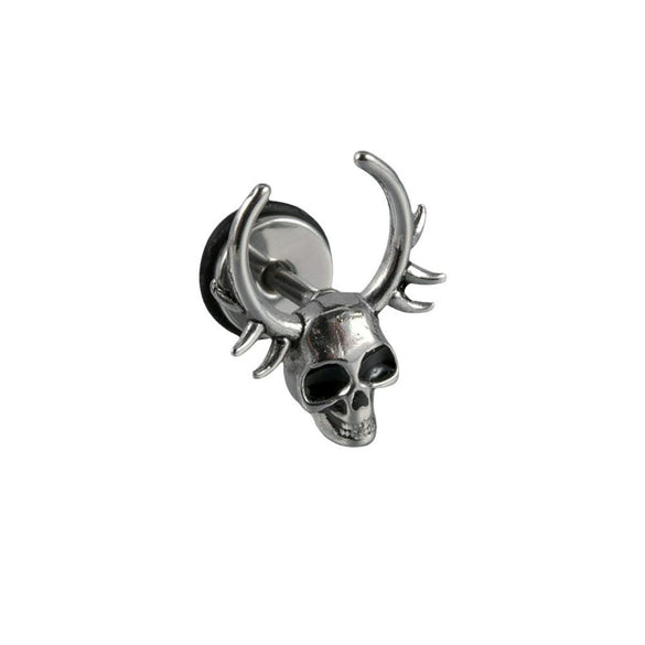 Stainless Steel Punk Skull Dripping Oil Earrings
