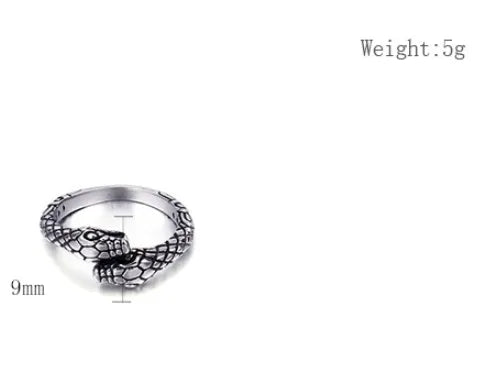 Stainless Steel 18K Gold Plated Punk Snake Rings