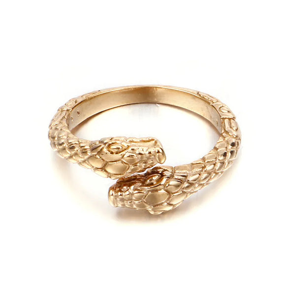 Stainless Steel 18K Gold Plated Punk Snake Rings