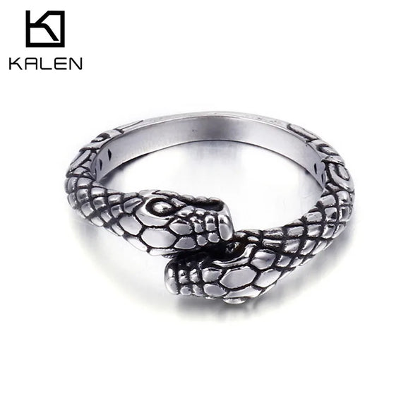 Stainless Steel 18K Gold Plated Punk Snake Rings