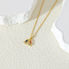 Stainless Steel Rainbow Plated Necklace With Mixed Gemstone Setting Cloud Pendant And O Word Chain