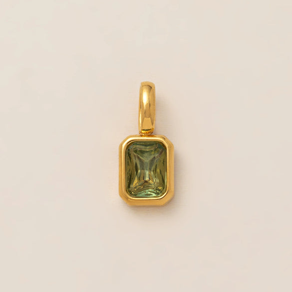 Stainless Steel Rainbow Zircon Love Pendant Necklace With Electroplating