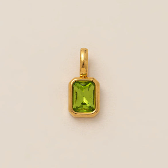 Stainless Steel Rainbow Zircon Love Pendant Necklace With Electroplating