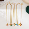 Stainless Steel Rainbow Zircon Love Pendant Necklace With Electroplating