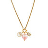 Stainless Steel Rainbow Zircon Love Pendant Necklace With Electroplating