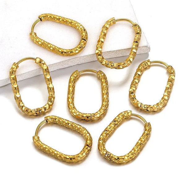 Stainless Steel Rectangular Ear Buckle With Starry Batch Pattern Polished And Electroplated For Jewelry Making Accessories