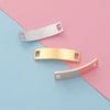 Stainless Steel Rectangular Jewelry Accessories Bend Double Hole Bracelet Connector Pendant With Electroplating