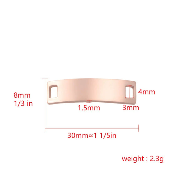 Stainless Steel Rectangular Jewelry Accessories Bend Double Hole Bracelet Connector Pendant With Electroplating