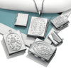 Stainless Steel Rectangular Photo Box Pendant Vintage Envelope Pendant Electroplated Jewelry Accessories