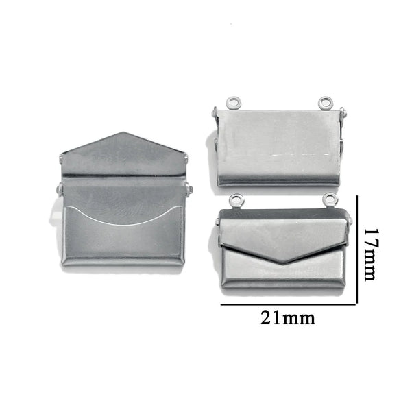 Stainless Steel Rectangular Photo Box Pendant Vintage Envelope Pendant Electroplated Jewelry Accessories
