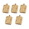 Stainless Steel Rectangular Punk Jewelry Pendant With Geometric Pattern And Vacuum Plating
