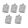 Stainless Steel Rectangular Punk Jewelry Pendant With Geometric Pattern And Vacuum Plating