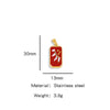 Stainless Steel Rectangular Tarot Starry Sky Pendant With Vacuum Plated And Dripping Oil Process Diy Necklace
