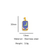 Stainless Steel Rectangular Tarot Starry Sky Pendant With Vacuum Plated And Dripping Oil Process Diy Necklace