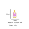 Stainless Steel Rectangular Tarot Starry Sky Pendant With Vacuum Plated And Dripping Oil Process Diy Necklace