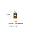 Stainless Steel Rectangular Tarot Starry Sky Pendant With Vacuum Plated And Dripping Oil Process Diy Necklace