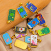 Stainless Steel Rectangular Tarot Starry Sky Pendant With Vacuum Plated And Dripping Oil Process Diy Necklace
