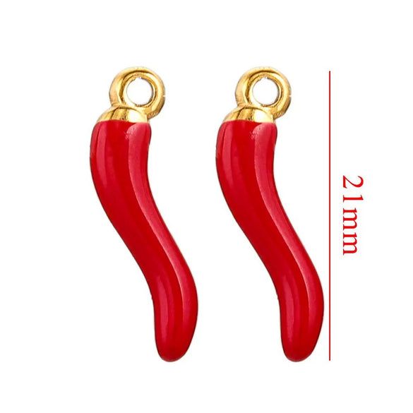Stainless Steel Red Pepper Oildripping Pendant Earrings Jewelry Accessories