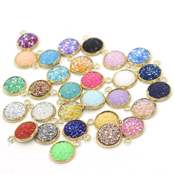 Stainless Steel Resin Baby's Breath Pendant Necklace Bracelet Jewelry Accessories Electroplated