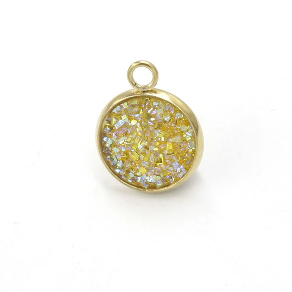 Stainless Steel Resin Baby's Breath Pendant Necklace Bracelet Jewelry Accessories Electroplated