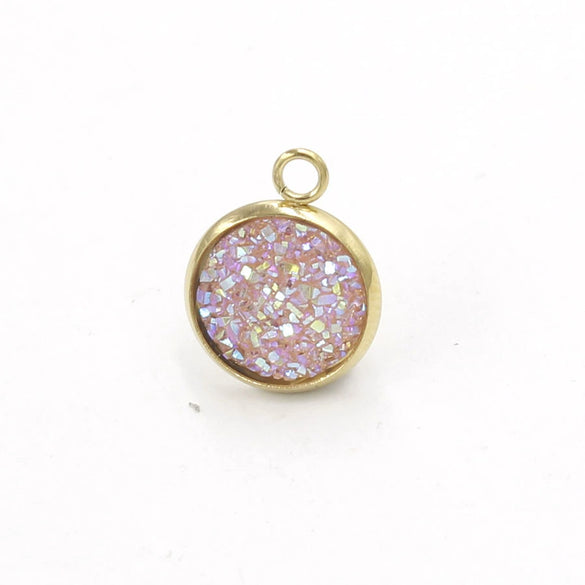 Stainless Steel Resin Baby's Breath Pendant Necklace Bracelet Jewelry Accessories Electroplated