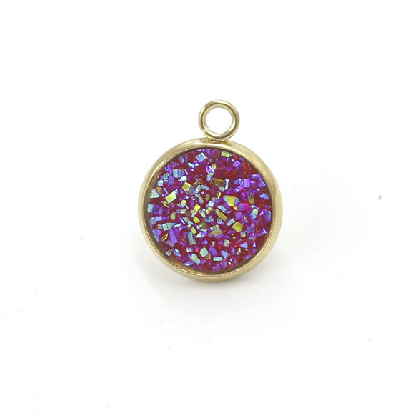 Stainless Steel Resin Baby's Breath Pendant Necklace Bracelet Jewelry Accessories Electroplated