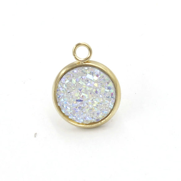 Stainless Steel Resin Baby's Breath Pendant Necklace Bracelet Jewelry Accessories Electroplated