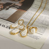 Stainless Steel Resin Jewelry With Geometric Pattern And Electroplating Process For Women