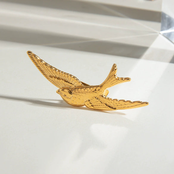 Stainless Steel Retro Bird Hairpin Hair Accessories For Women With Electroplating Design