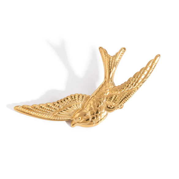 Stainless Steel Retro Bird Hairpin Hair Accessories For Women With Electroplating Design