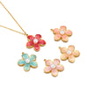 Stainless Steel Retro Flower Pendant Necklace With Electroplating