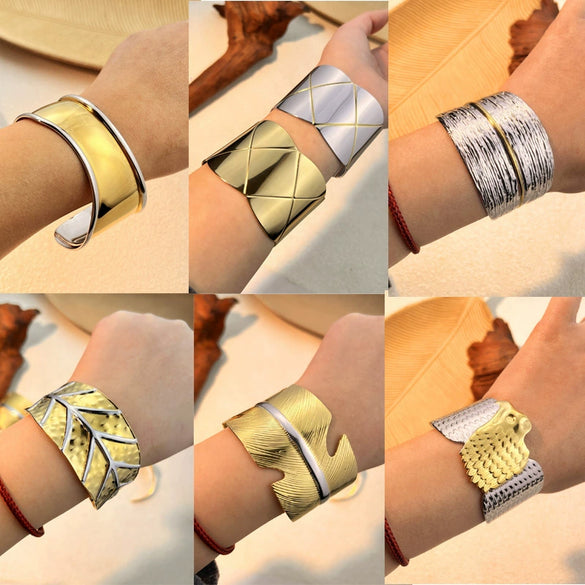 Stainless Steel Retro Geometric Electroplated Women's Bracelet